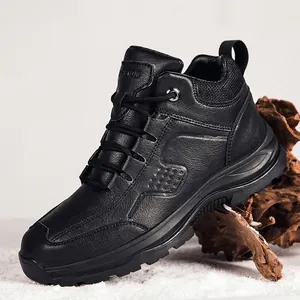 Scarpe Casual in Pelle da Uomo Stile Britannico in Pelle Sintetica Stringate Invernali Calde Fodera in Pelliccia Sintetica Sneakers Moda Uomo