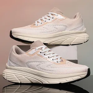 Detailed side view of breathable fly-knit running shoes with a wide toe box design