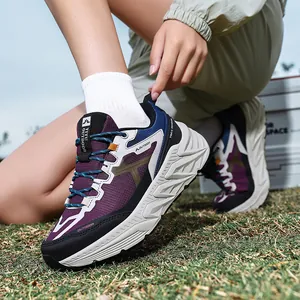 Purple trail running shoes for men with thick wear-resistant soles