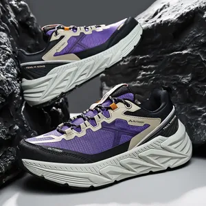Scarpe da trekking viola impermeabili per uomo e donna con suole spesse antiscivolo