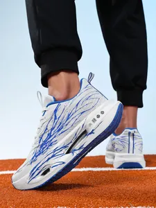 Side view of Chitu ultra-light children's carbon plate running shoes in white and blue