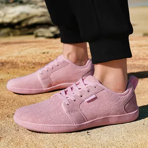 Sneaker barefoot rosa a pianta larga con suola zero-drop per uomo e donna