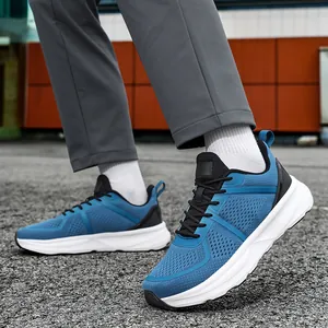 Men Wide Toe Box Sneakers Breathable Flyknit Mesh Running Shoes Cushioned Lightweight Barefoot Shoes For Men Sport Casual Walking Shoes