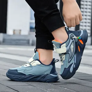 Chaussures de course respirantes pour garçons avec semelle antidérapante et velcro pour enfants