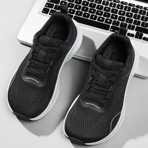 Close-up detail of black breathable mesh carbon plate running shoes for women style.
