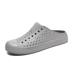 Lightweight breathable grey casual garden clogs for men and women beach outdoor wear
