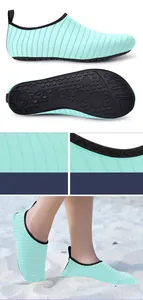 Dettaglio scarpe da scoglio asciugatura rapida verde menta con suola antiscivolo