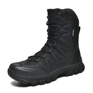 Bottes de randonnée tactiques noires imperméables antidérapantes pour hommes trekking