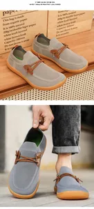 Mocassins en maille respirante pour hommes avec bout large et lacets élastiques détaillés