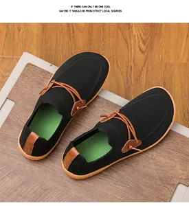 Détails des chaussures de marche noires en maille respirante pour hommes avec bout large