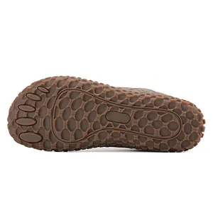 Durable rubber sole for minimalist barefoot outdoor shoes with wide toe box design