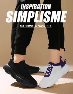 Detail of breathable fly-woven couple sneakers with soft soles and anti-slip grip