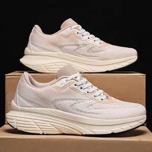 Men's Wide Toe Breathable Fly-Knit Running Shoes Lightweight Cushioned Casual Walking Sneakers Non-Slip Summer Sports Shoes