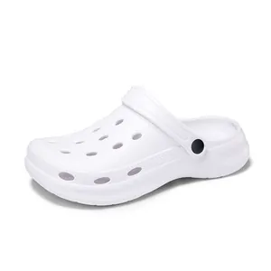 White EVA thick-soled breathable clog sandals for outdoor beach and indoor use