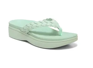 Damen Keilsandaletten in Mintgrün mit geflochtenen Riemen für den modischen Sommerstrand