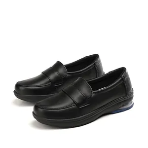 Professional comfortable black air cushion slip-on nursing work shoes for medical staff