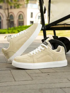 Baskets Plateformes en Similicuir Unisexe Chaussures de Planche Basses Couleur Unie Semelle Épaisse Antidérapantes