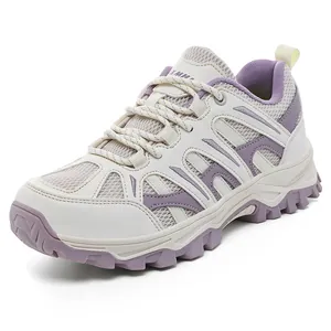 Chaussures de randonnée respirantes pour femmes avec semelle à crampons violette