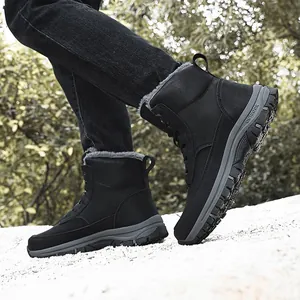 Botas de nieve de invierno para hombre con forro polar cálido para senderismo al aire libre