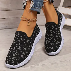 Zapatos casuales cómodos para mujer con bonitos estampados de estrellas y lunas
