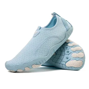 Light blue quick-drying aqua shoes for beach surfing, swimming and outdoor water sports
