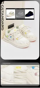 Close-up detail showing the thick rope laces and frayed fabric edges on white skate shoes.
