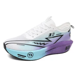 Profi Marathon-Laufschuhe mit Carbonplatte und lila Farbverlauf für Herren und Damen