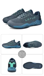 Chaussures de tennis professionnelles respirantes avec amorti, vues sous divers angles.