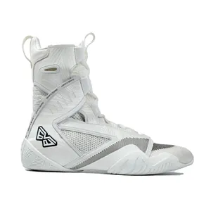 Scarpe da boxe alte bianche professionali con mesh traspirante e suola antiscivolo