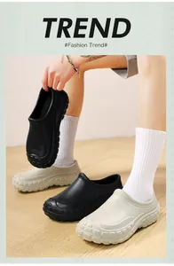 Professional waterproof and non-slip kitchen chef shoes in black and beige colors