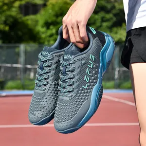 Chaussures de tennis de sport respirantes grises et bleues pour hommes et femmes