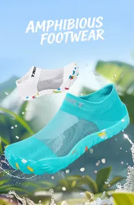 Amphibious water shoes for hiking and beach sports featuring a breathable mesh design