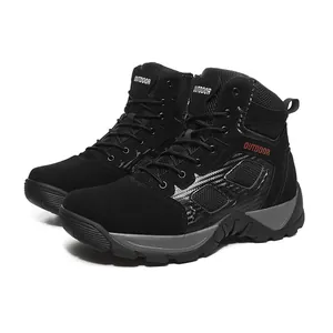 Men Tactical Combat Boots Outdoor Hiking Training Shoes High Top Workwear Martin Boots Non-slip Wear-resistant Army Boots