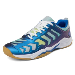 Chaussures de badminton respirantes à dégradé bleu léger pour le tennis et le sport