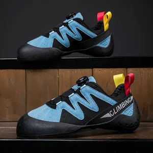 Professional kids climbing shoes with quick rotating buckle closure and durable non-slip sole
