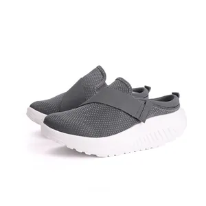 Pantuflas de Malla Transpirable para Mujer con Suela Balancín Mules Casuales Sin Cordones Zapatos Ligeros de Suela Gruesa