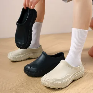 Anti-slip waterproof chef shoes for men and women in black and khaki colors