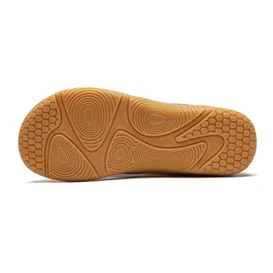 Profi-Außensohle aus braunem Gummi für Barfußschuhe mit breiter Zehenbox für Herren