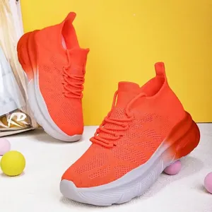 2025 Men Women Fly-knit Sock Sneakers Casual Slip-on Platform Sports Shoes Breathable Mesh Thick Sole Fashion Couples Running Shoes