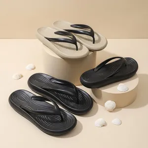 Leichte Unisex-EVA-Zehentrenner mit rutschfester Softsohle in Schwarz und Beige