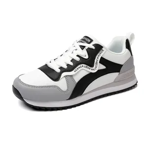 Women's Casual Retro Sneakers Classic Forrest Gump Style Synthetic Leather Breathable Patchwork Running Shoes Non-Slip Low Top Lace Up Fashion Sneakers