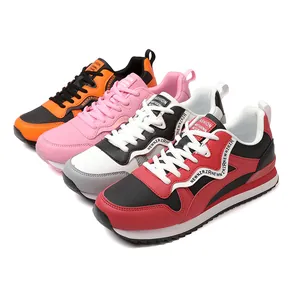 Classic women's retro sneakers in four vibrant colors for casual sports and running