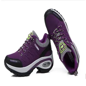Zapatillas con plataforma moradas para mujer con cámara de aire y malla transpirable