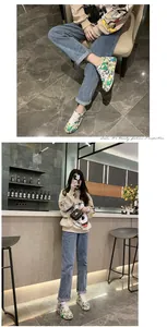 Sneakers platform con graffiti colorati da donna per un look casual streetwear