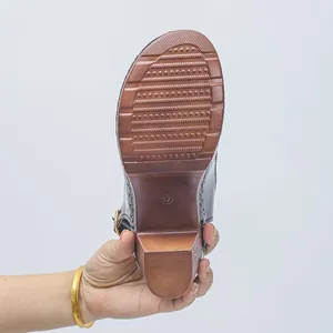 Detailed close-up view of a women's high block heel sandal sole with size 37 markings