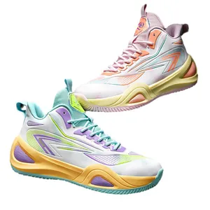 Stylish mismatched low-top basketball shoes for couples, non-slip training sneakers