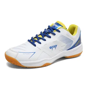 Chaussures de Badminton Unisexes Professionnelles Respirantes Antidérapantes Sneakers d'Entraînement en Salle pour Hommes Femmes Tennis de Table Sport