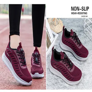 Maroon breathable mesh sneakers with white sole shown from side and top view for daily use