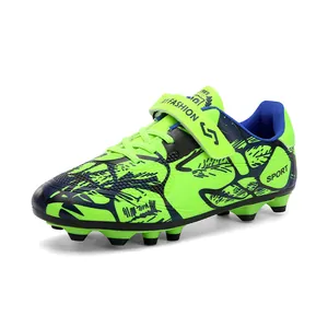 Chaussures de Football pour Enfants Tige Basse Bottes de Football Auto-agrippant Crampons AG FG TF Sport de Plein Air Entraînement Sneakers pour Garçons Filles