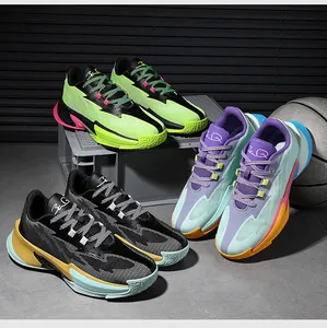 Professional low-top basketball training sneakers shown in multiple vibrant colorways